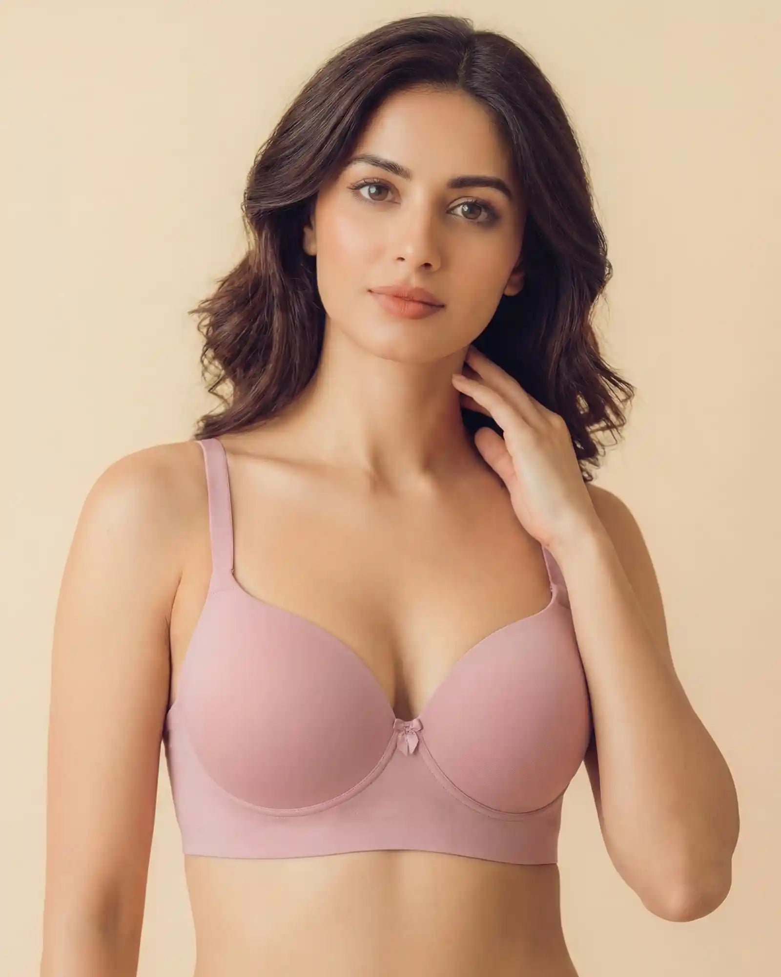 Polyamide Non-Wired Maximiser Push Up Bonded Bra (Level-2 Padding) with 3/4th Coverage (SB-95107) (Plum)
