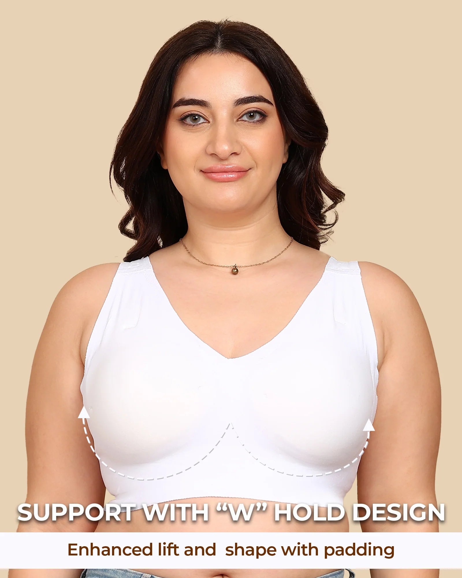 Swanz  Bonded Breathable Cotton Padded Full-Coverage Bra (SB-938)