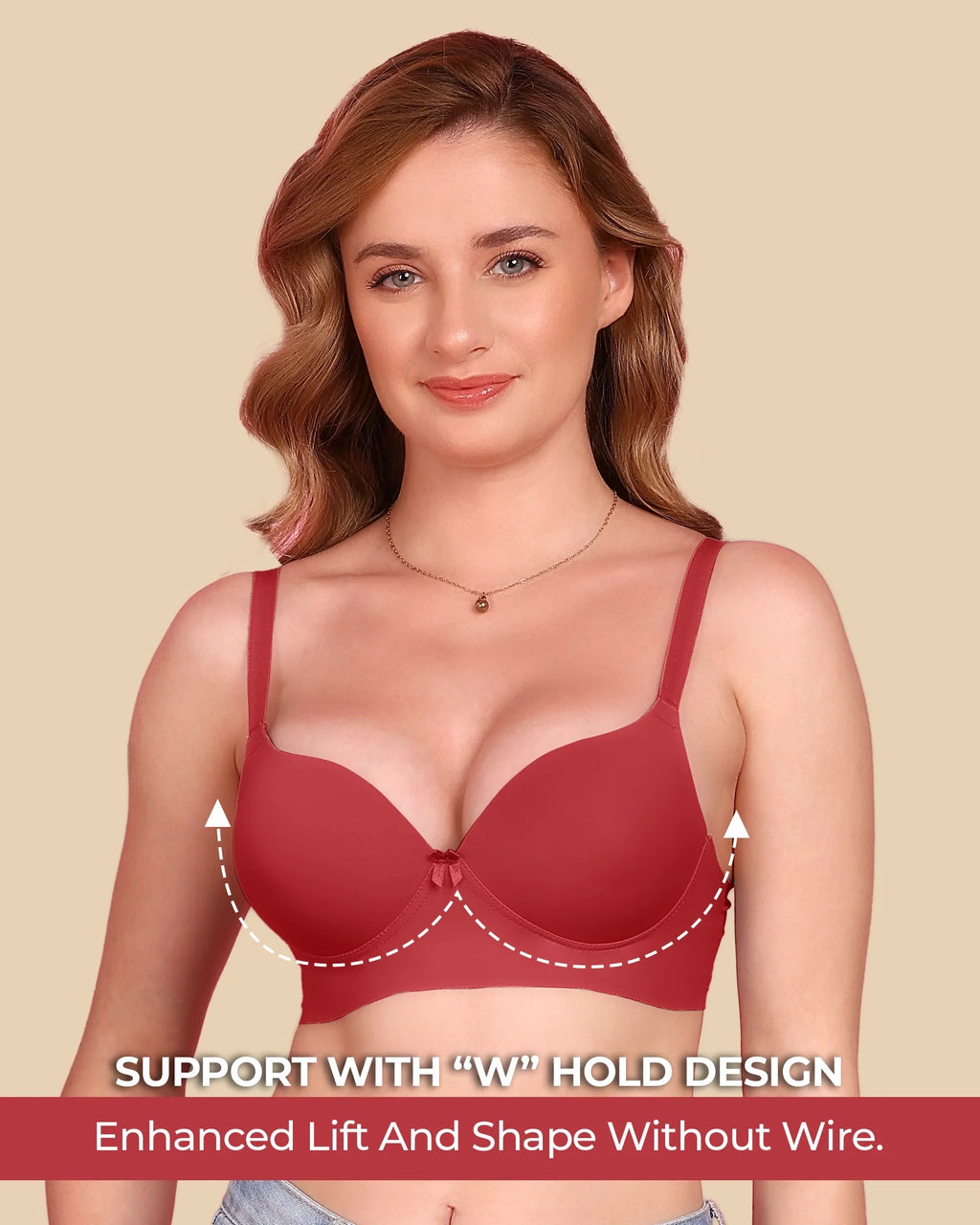Swanz  Bonded Polyamide Push-Up 3/4 Coverage Maximiser Bra (Level 2 Padding) (SB-95107)