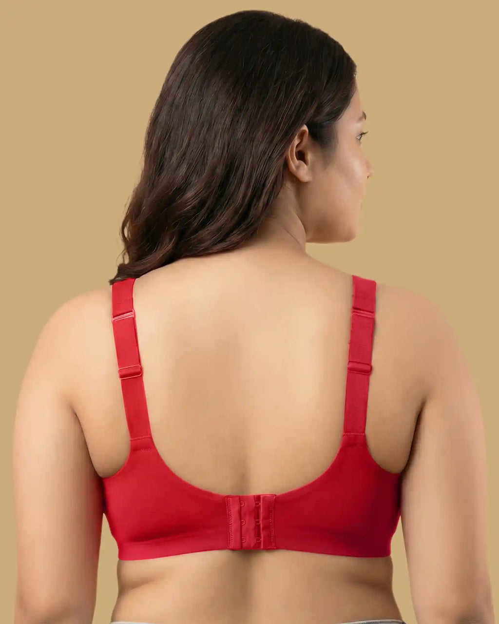 Cotton Padded Full Coverage Plus-Size Bonded Bra (SB-918-Red)