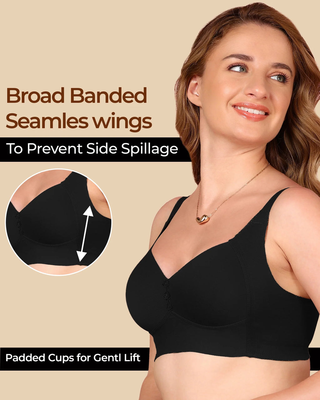 Swanz  Bonded Breathable Cotton Plus-Size Padded M-Frame Minimiser (TW-SB-9203)