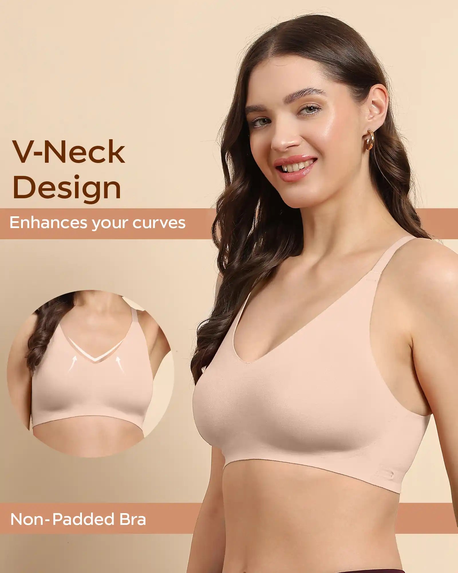 Swanz  Bonded Breathable Cotton Non-Padded Full-Coverage Bra with Hidden Concealer (SB-935)