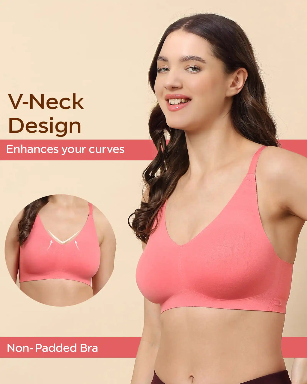 Swanz  Bonded Breathable Cotton Non-Padded Full-Coverage Bra with Hidden Concealer (SB-935)