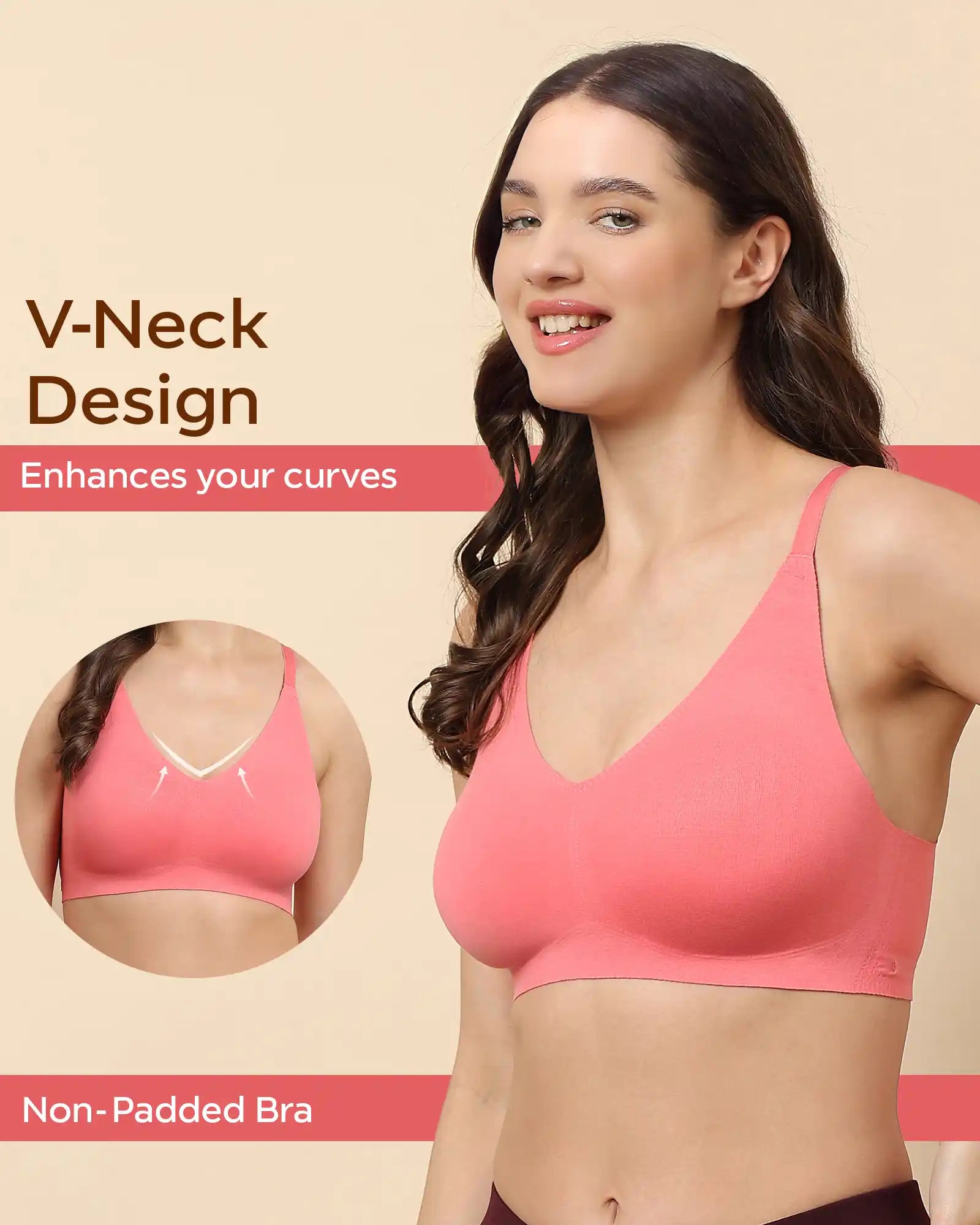 Swanz  Bonded Breathable Cotton Non-Padded Full-Coverage Bra with Hidden Concealer (SB-935)