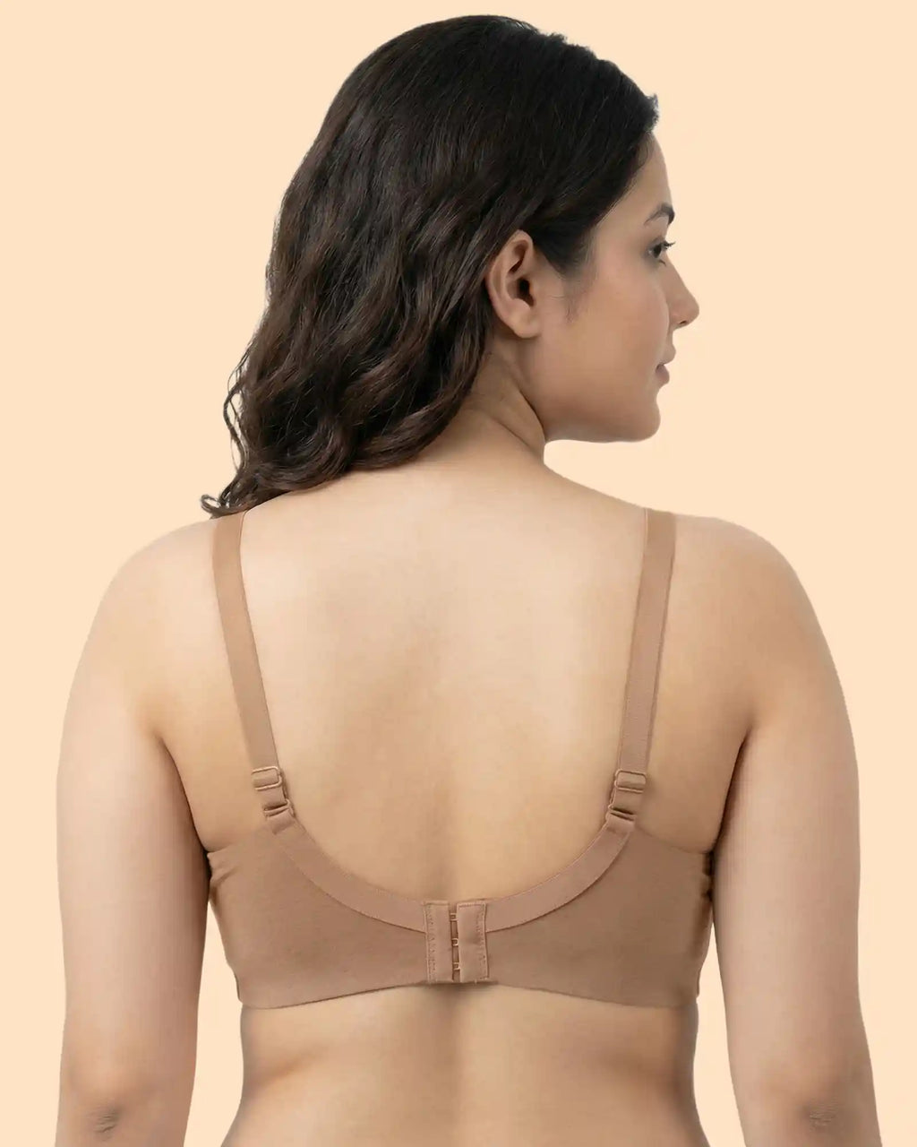 Cotton Padded Plus-Size M-Frame Minimiser Bonded Bra (SB-9203)(Fawn)