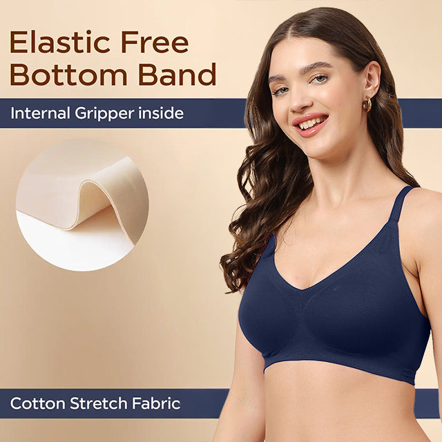 Swanz  Bonded Breathable Cotton Padded Full-Coverage Bra (SB-938)