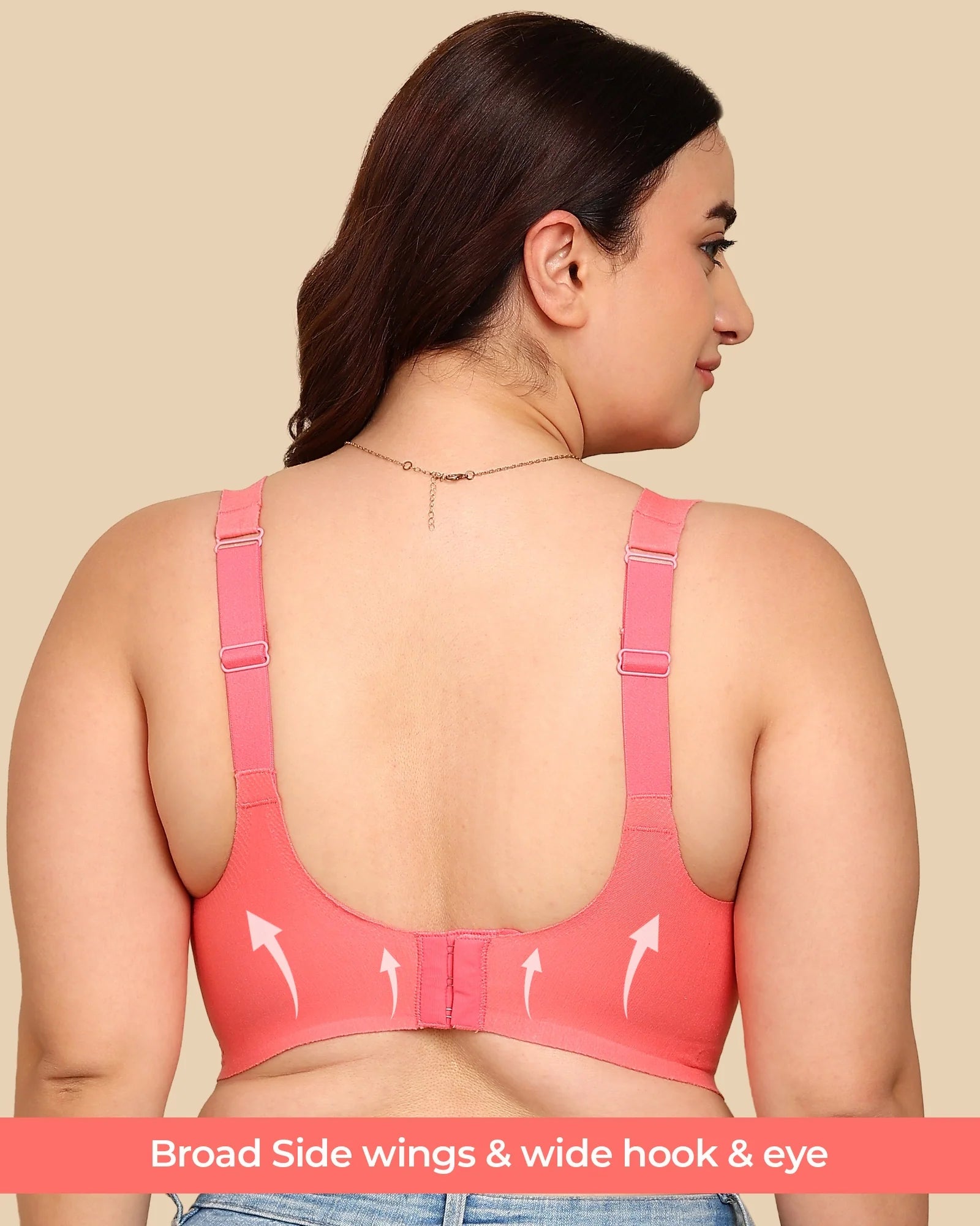 Swanz  Bonded Breathable Cotton Plus-Size Padded Full-Coverage Bra (TW-SB-918)