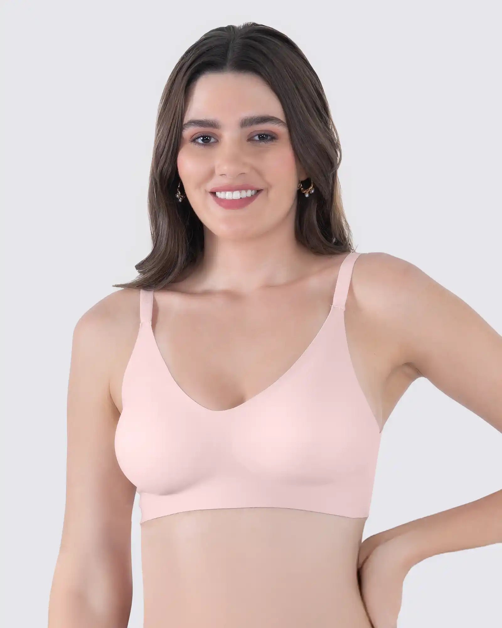 Swanz  Bonded Polyamide Full-Coverage Padded Bra (SB-968) (Rose)