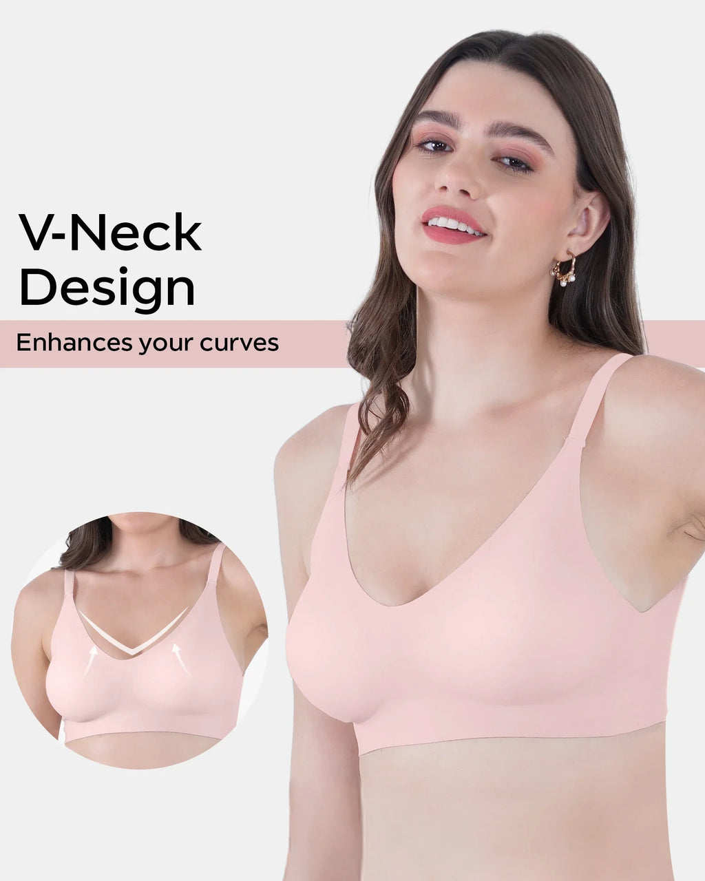 Swanz  Bonded Polyamide Full-Coverage Padded Bra (SB-968) (Rose)