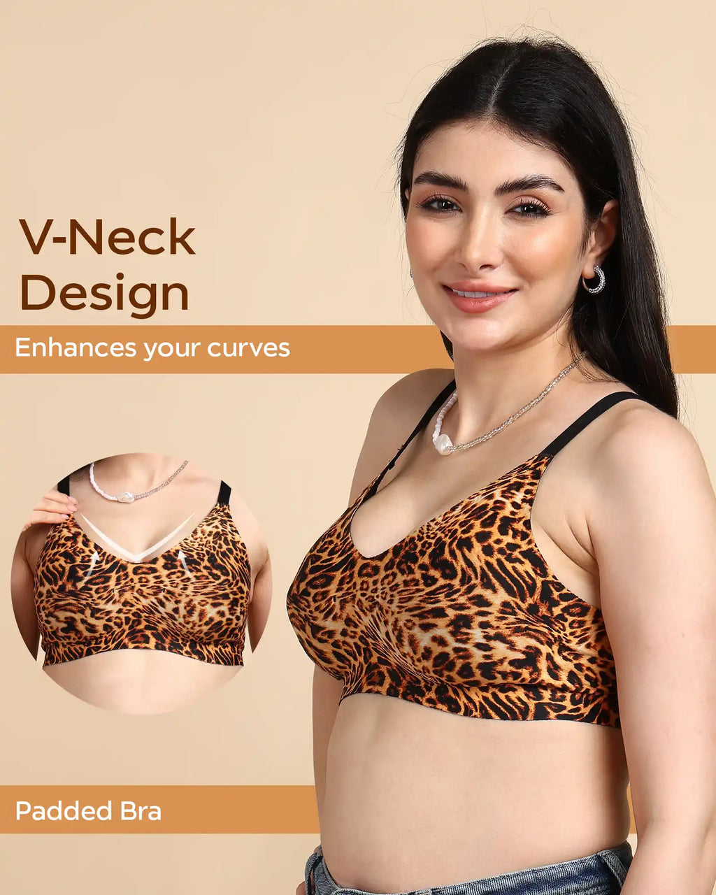 Swanz  Bonded Printed Full-Coverage Padded Bra (SB-6827 PR)