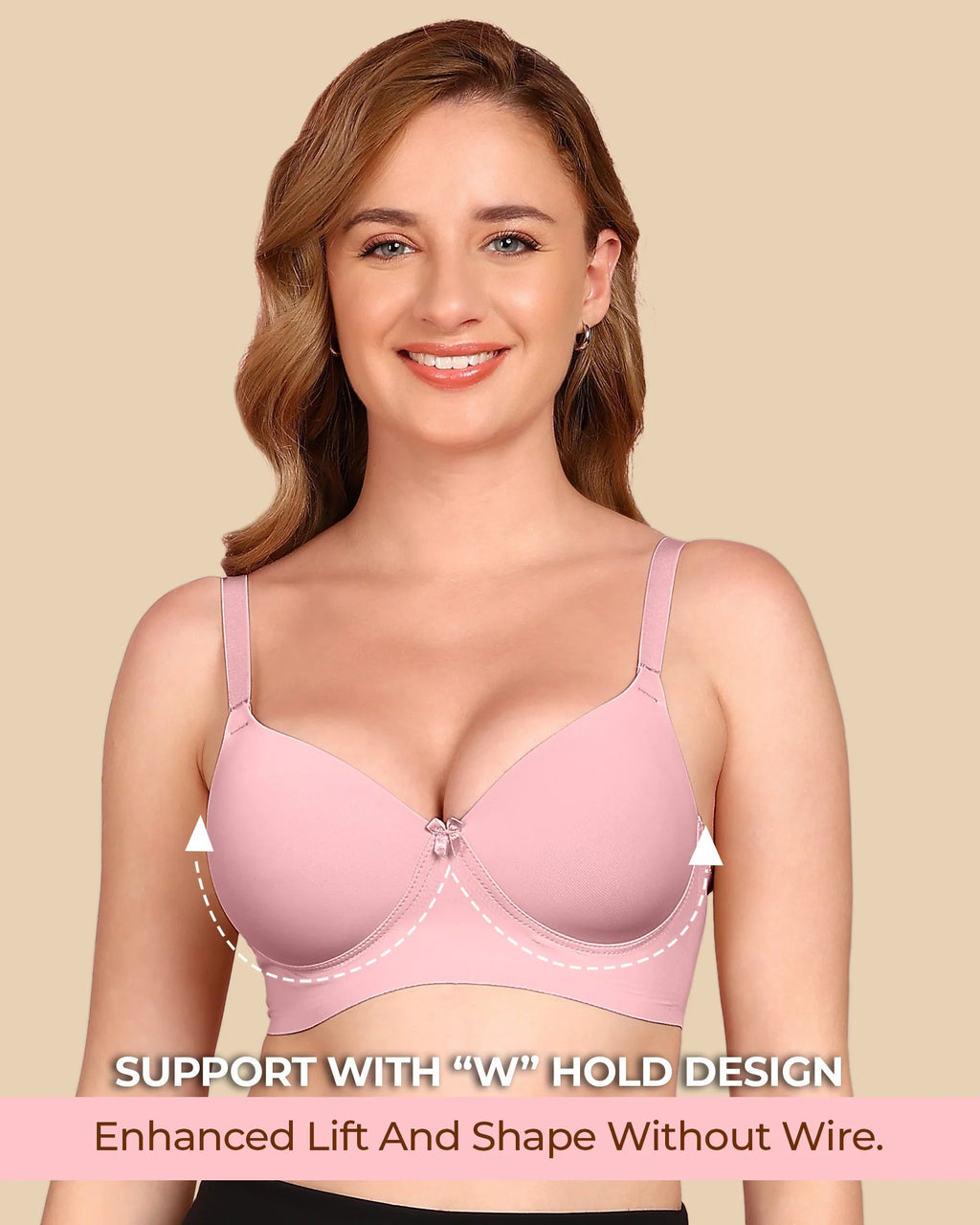 Swanz  Bonded Polyamide Lightly Padded Bra (Level 1 Padding) (SB-95991)