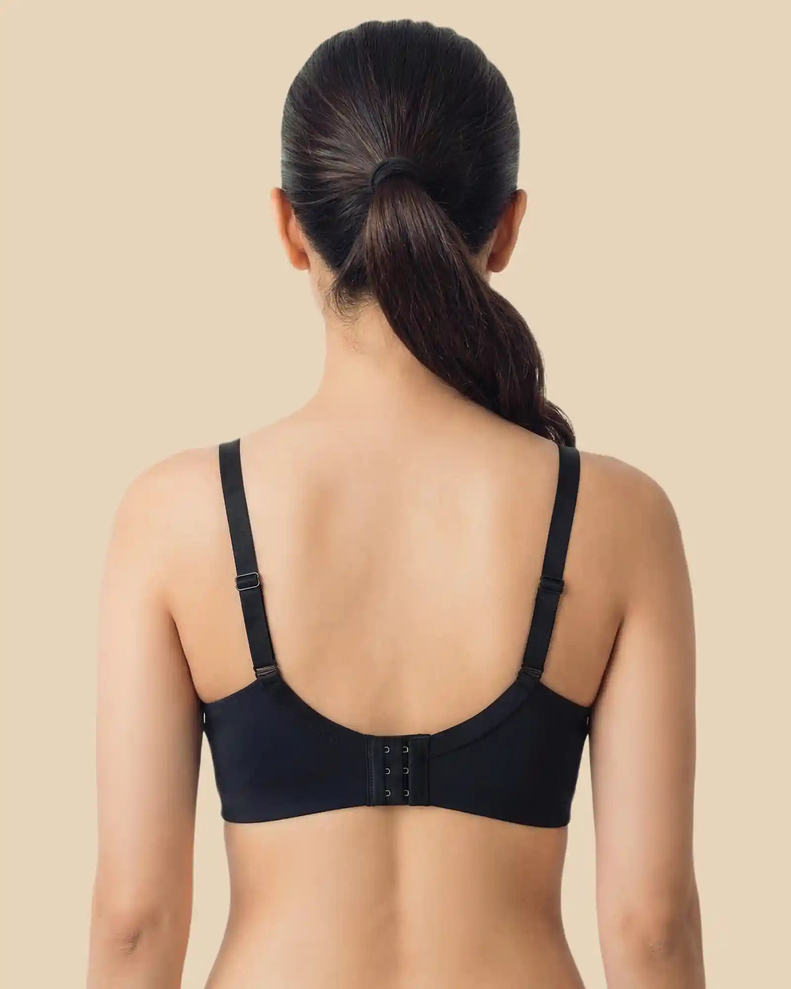 Polyamide Non-Wired Maximiser Push Up Bonded Bra (Level-2 Padding) with 3/4th Coverage (SB-95107) (Black)