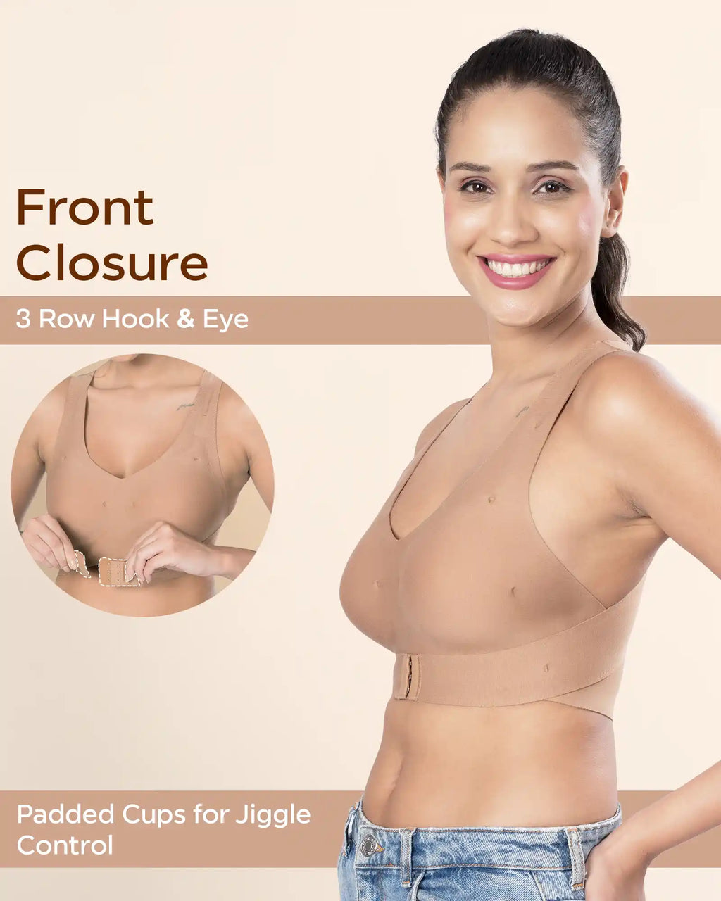 Swanz  Bonded Breathable Cotton Padded Gym Bra with Posture Support (SB-997)