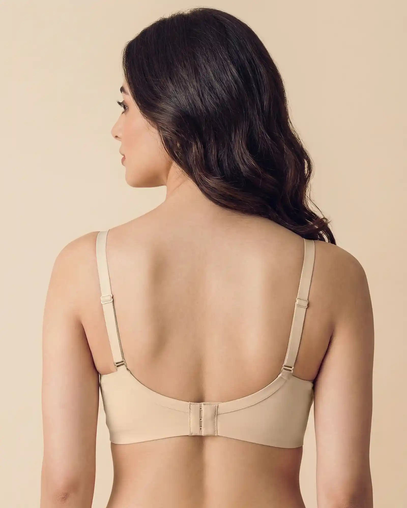 Swanz  Bonded Demi-Cup Padded Cotton Spandex Bra (SB-91012) (Skin)