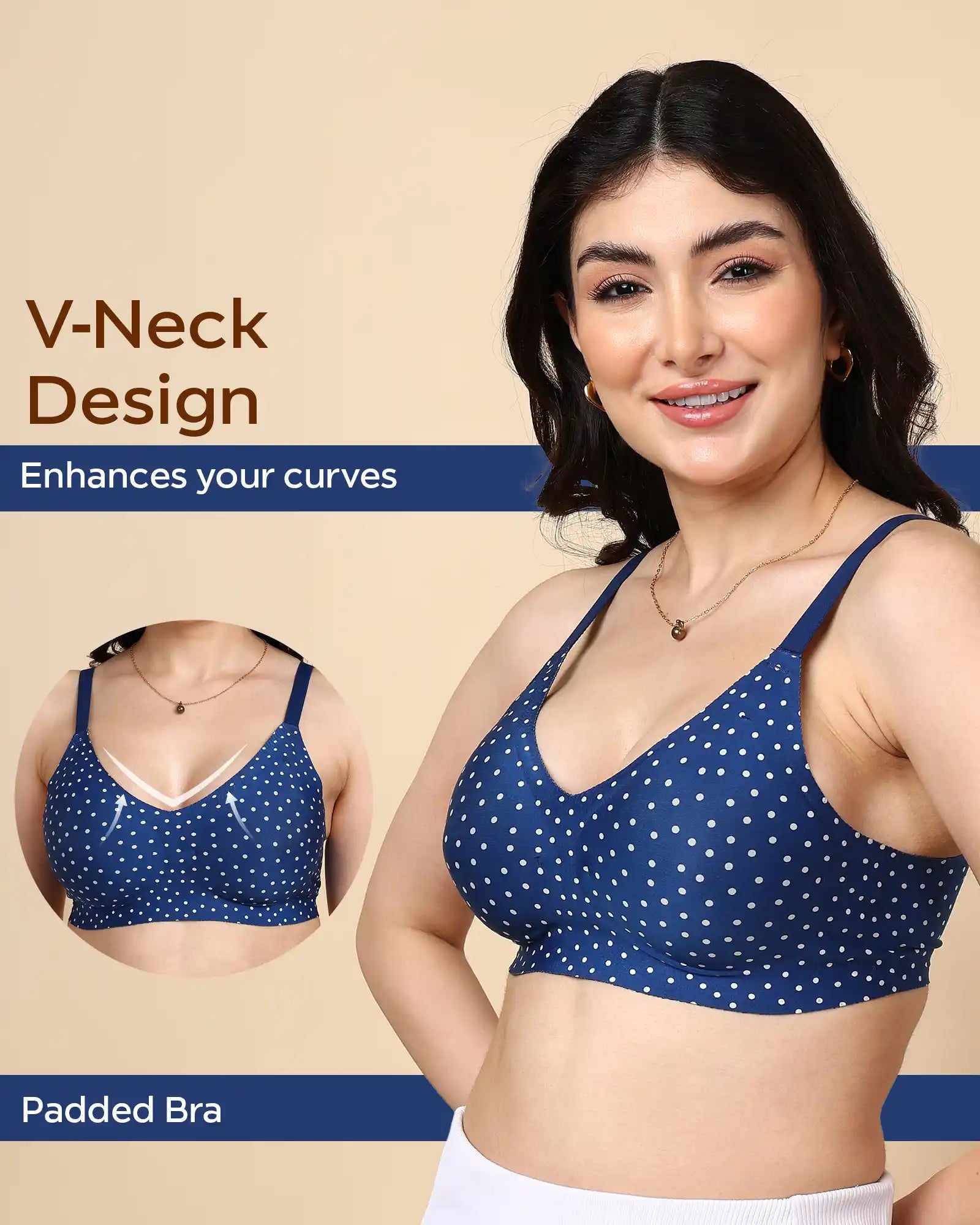 Swanz  Bonded Printed Full-Coverage Padded Bra (SB-68 PR)
