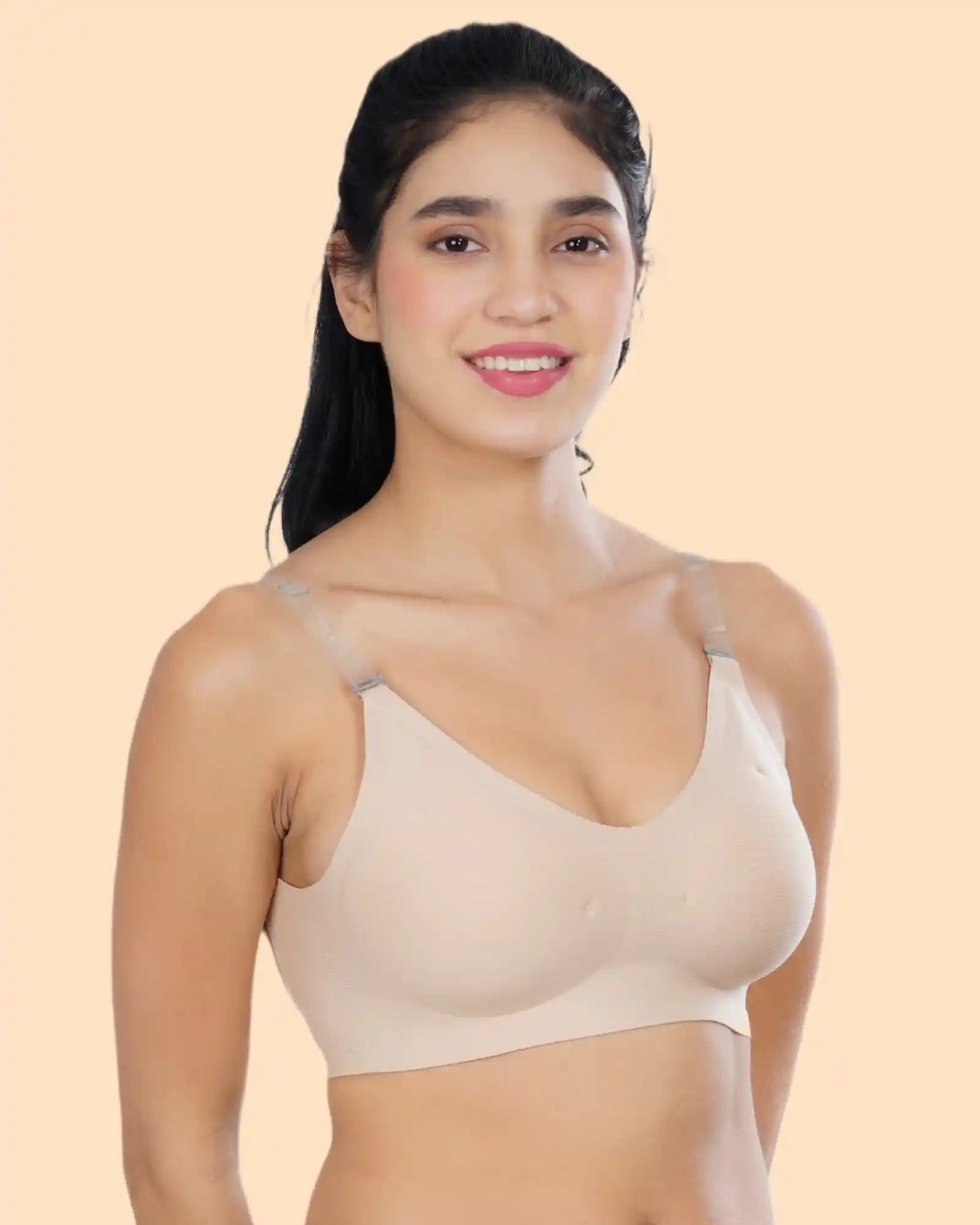 Cotton Padded Bonded Backless Everyday  Bra (TW-SB-9851-Skin)
