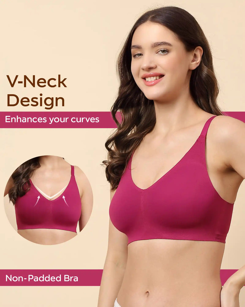 Swanz  Bonded Breathable Cotton Non-Padded Full-Coverage Bra with Hidden Concealer (SB-935)