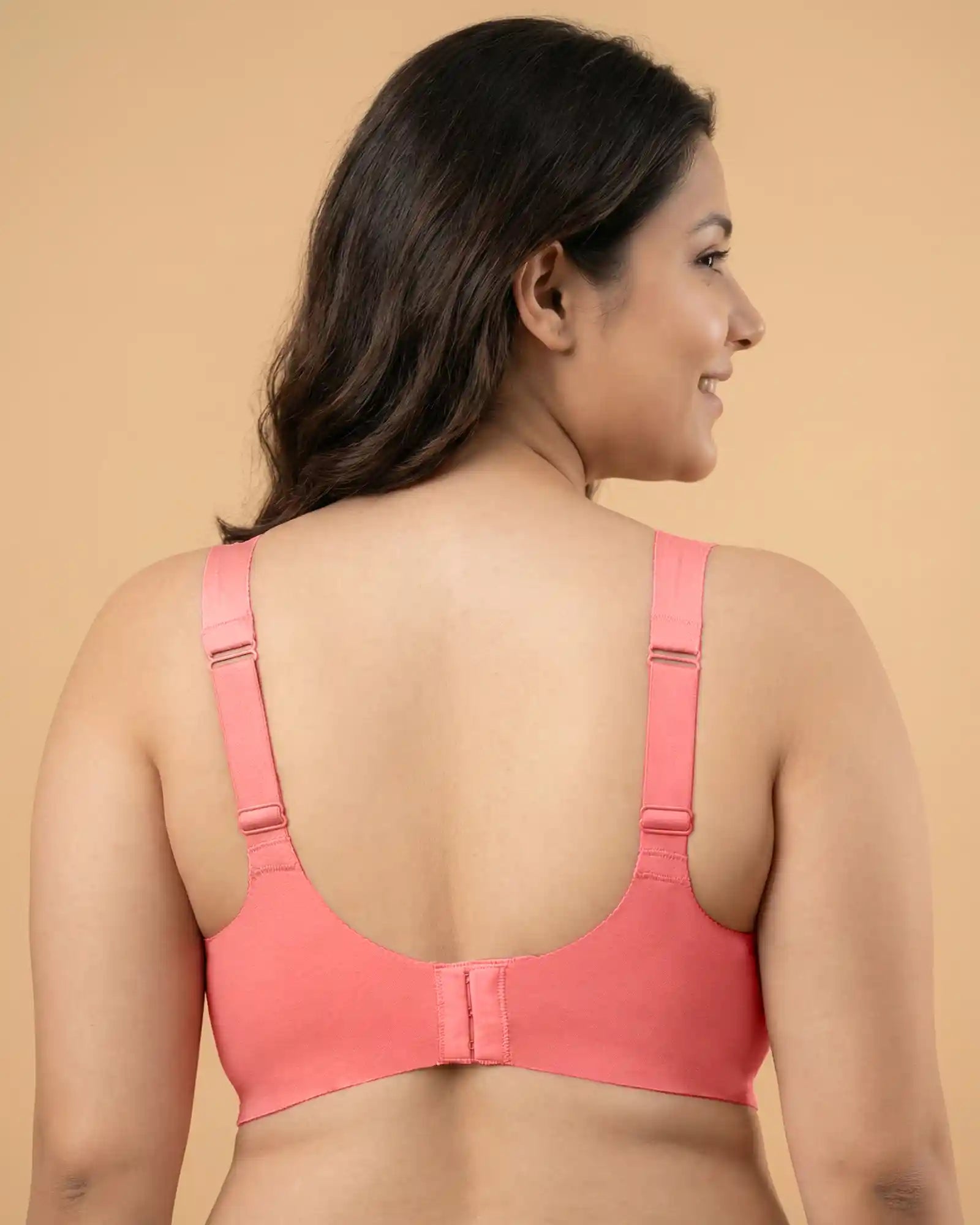 Cotton Non-Padded Full Coverage Bonded Bra (SB-935-Coral)