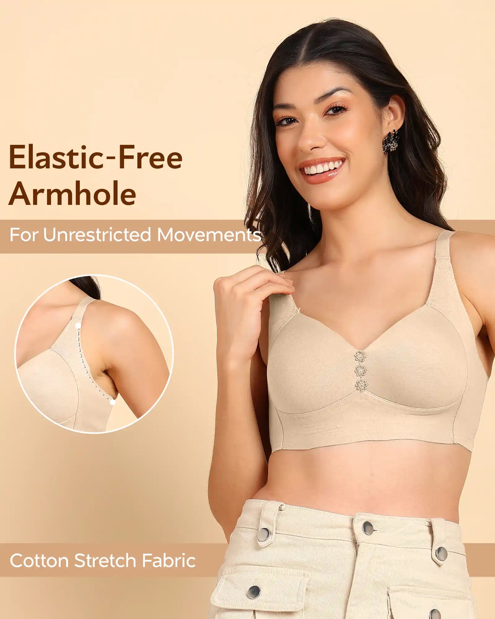 Swanz  Bonded Breathable Cotton Plus-Size Padded M-Frame Minimiser (SB-9203)