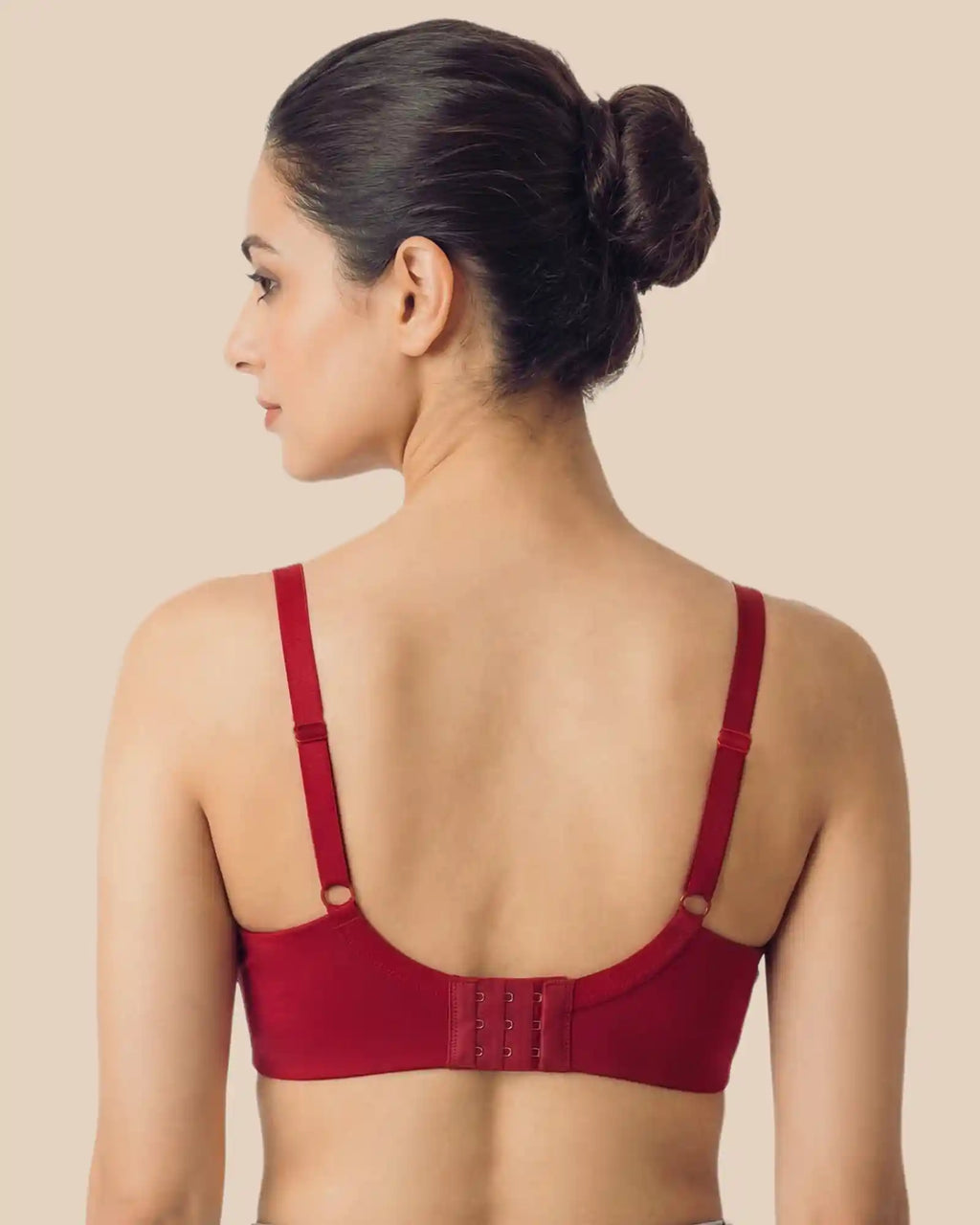 Cotton Non-wired Maximiser Push-Up Bonded Bra (Level-2 Padding) with 3/4th Coverage (SB-97015) (Red)