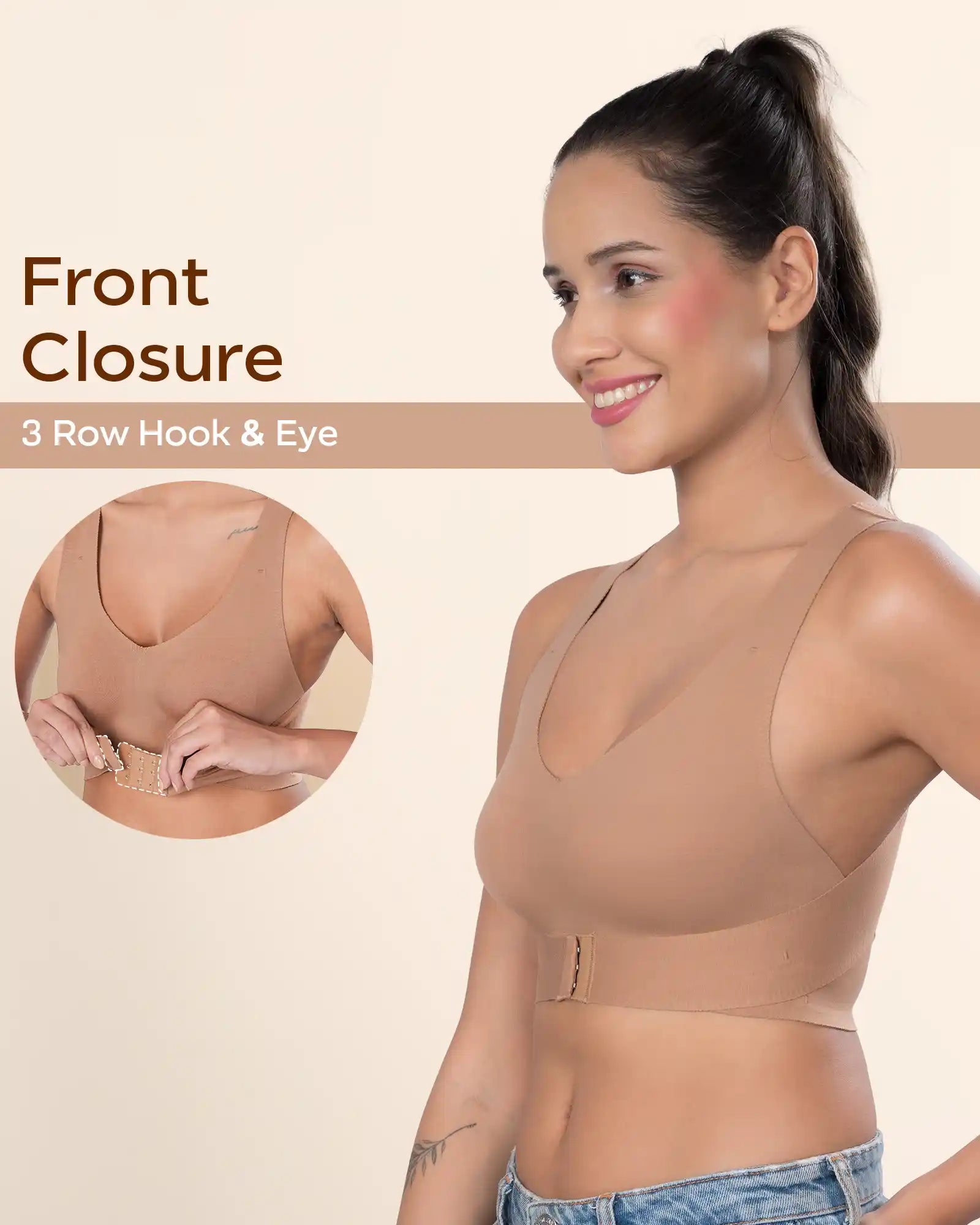 Swanz  Bonded Breathable Cotton Non-Padded Gym Bra with Posture Support (SB-995)