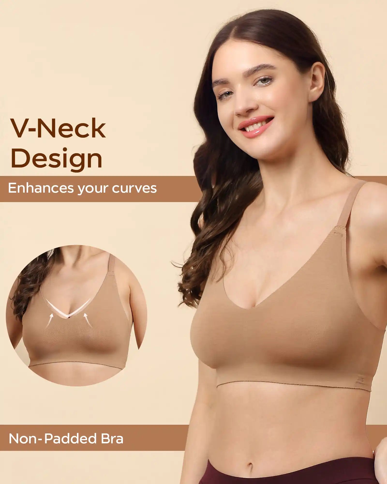 Swanz  Bonded Breathable Cotton Non-Padded Full-Coverage Bra with Hidden Concealer (SB-935)