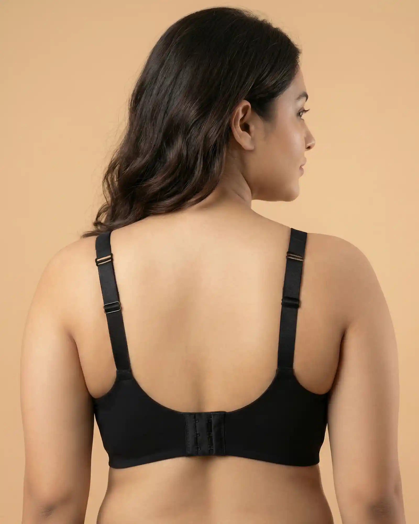 Cotton Padded Full Coverage Plus-Size Bonded Bra (SB-918-Black)