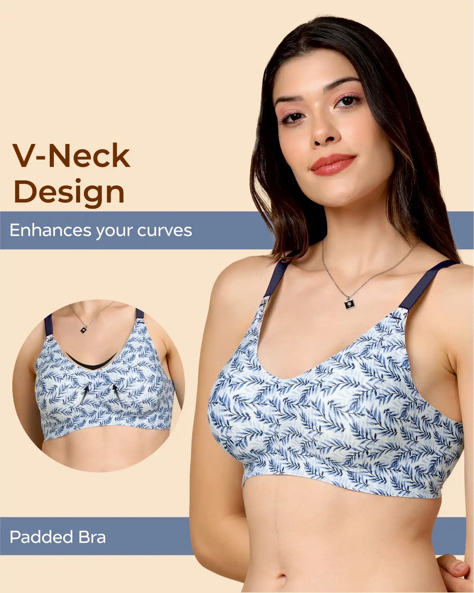 Swanz  Bonded Printed Full-Coverage Padded Bra (SB-68 PR)