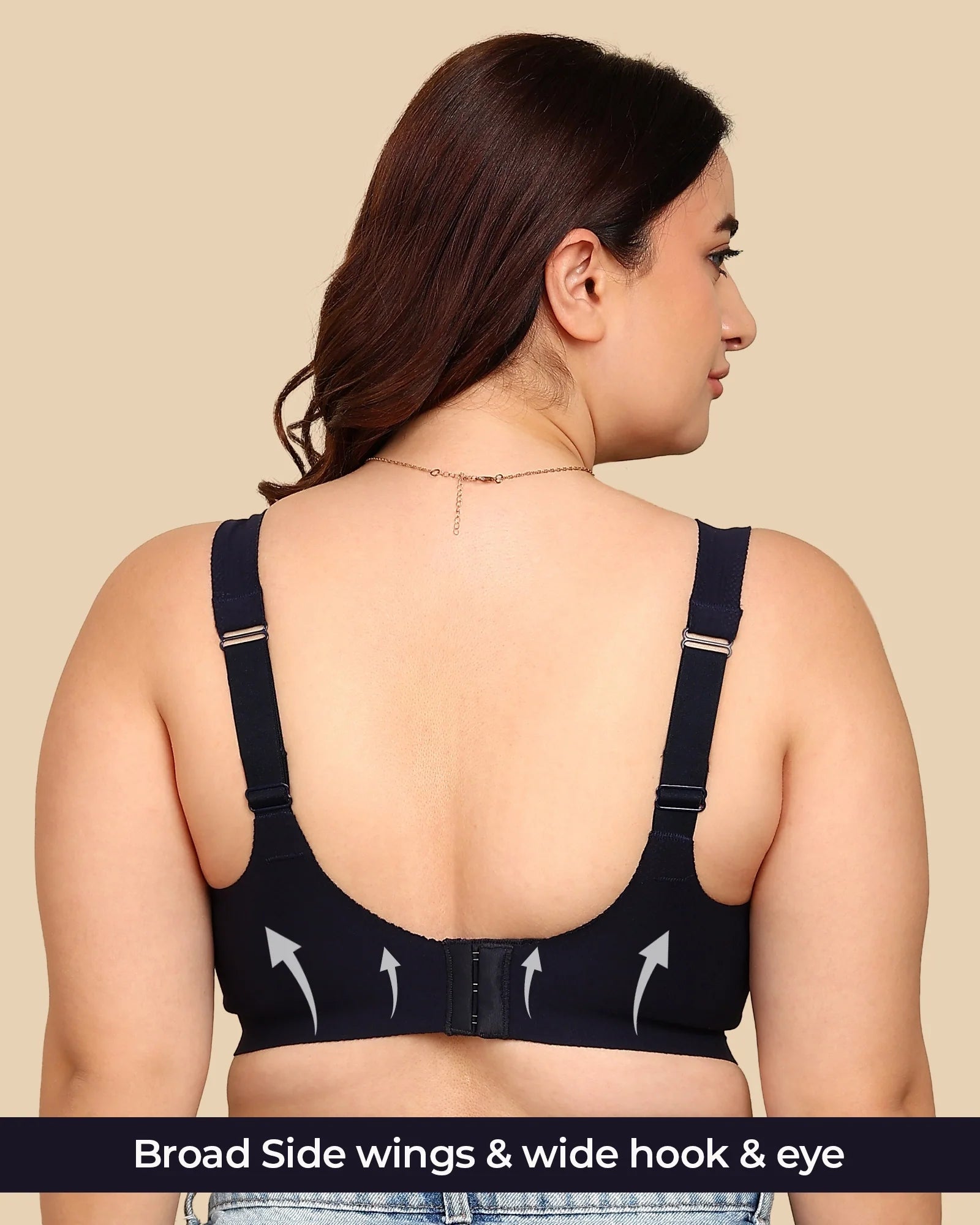 Swanz  Bonded Breathable Cotton Plus-Size Full-Coverage Bra with Hidden Concealer (TW-SB-915)