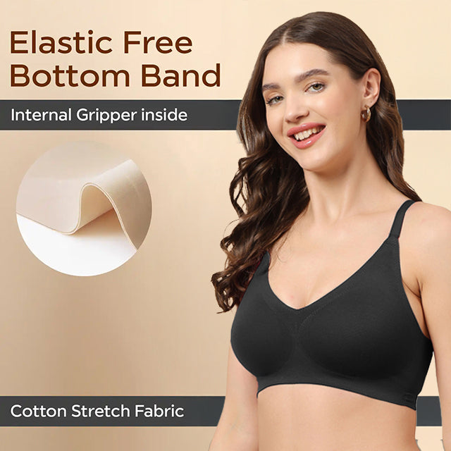 Swanz  Bonded Breathable Cotton Padded Full-Coverage Bra (SB-938)