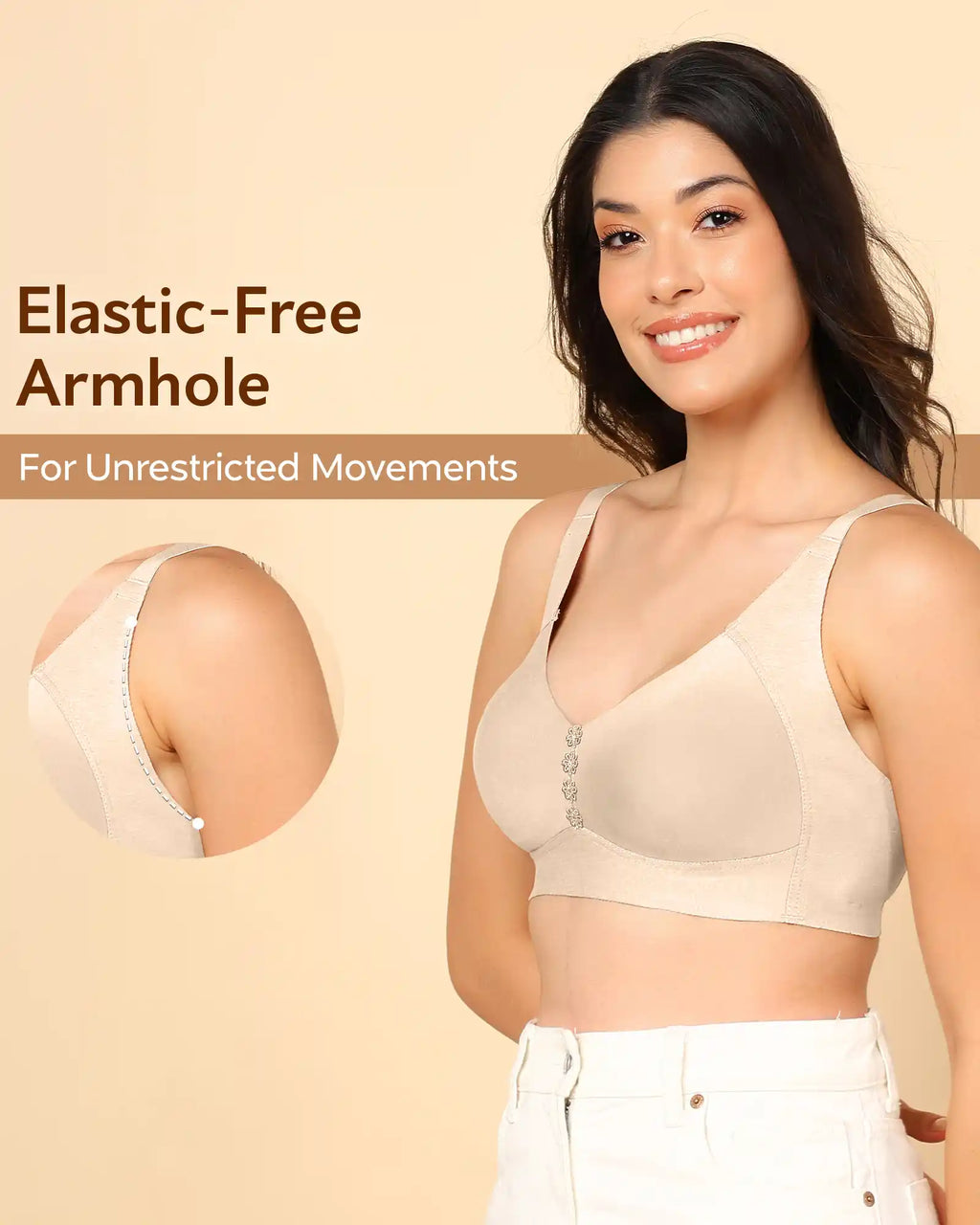 Swanz  Bonded Breathable Cotton Plus-Size Non-Padded M-Frame Minimiser with Hidden Concealer (SB-9303)