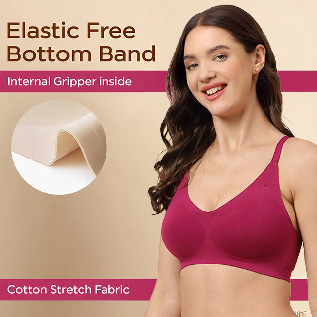 Swanz  Bonded Breathable Cotton Padded Full-Coverage Bra (SB-938)