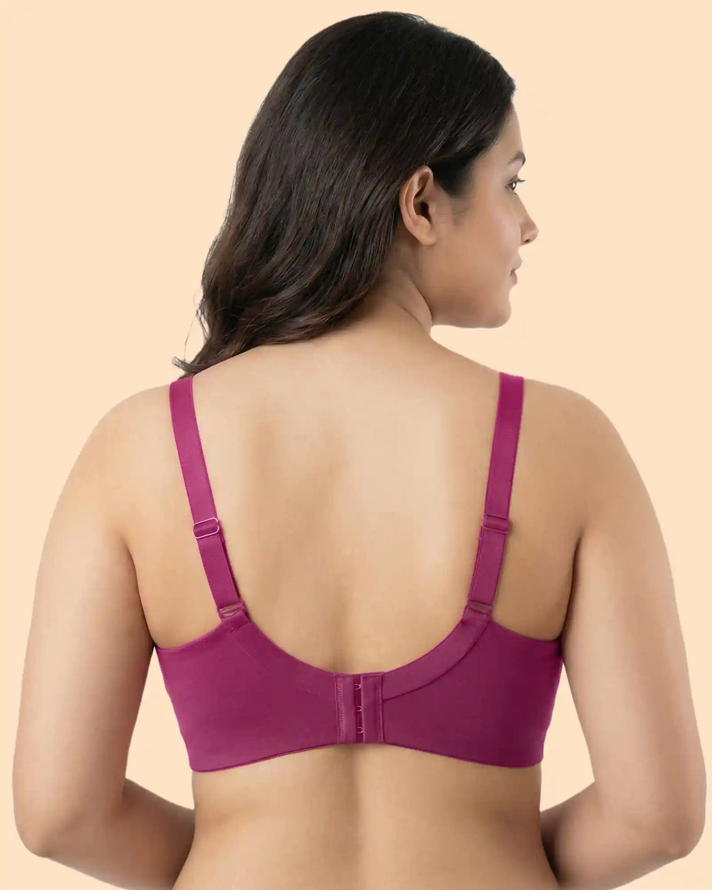Cotton Padded Plus-Size M-Frame Minimiser Bonded Bra (SB-9203)(Wine)