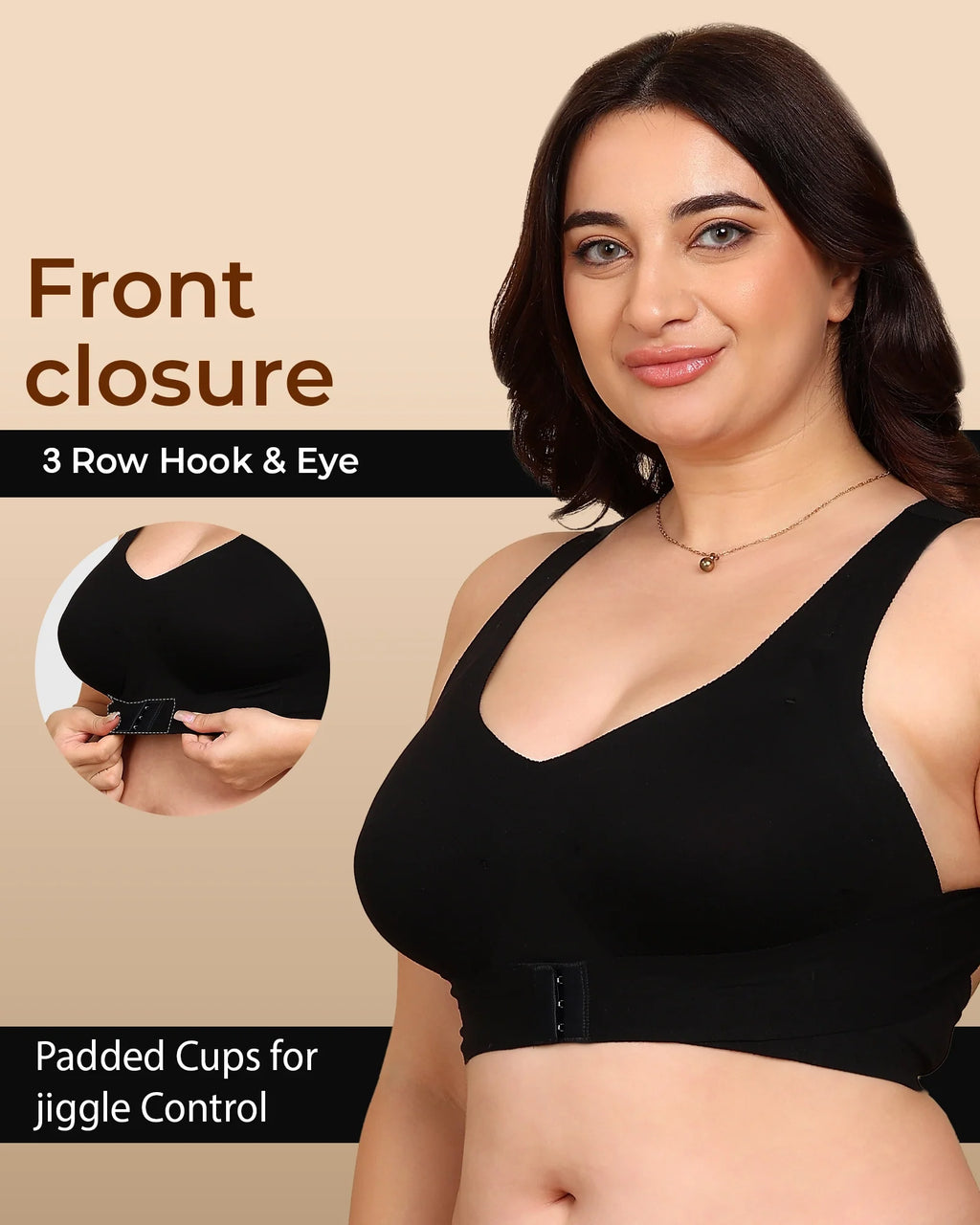 Swanz  Bonded Breathable Cotton Padded Gym Bra with Posture Support (SB-997)