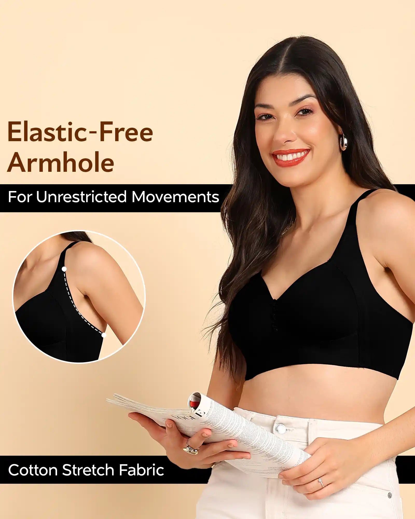 Swanz  Bonded Breathable Cotton Plus-Size Padded M-Frame Minimiser (SB-9203)