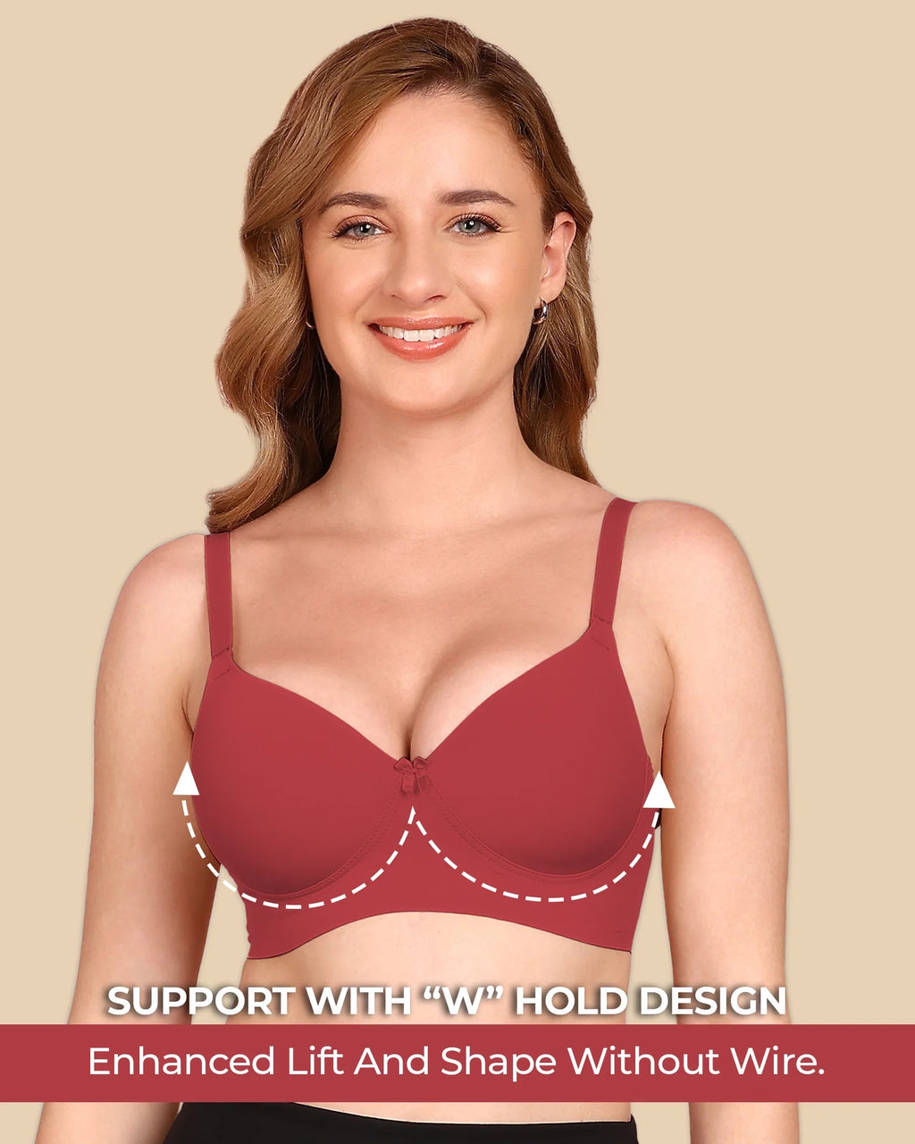 Swanz  Bonded Polyamide Lightly Padded Bra (Level 1 Padding) (SB-95991)
