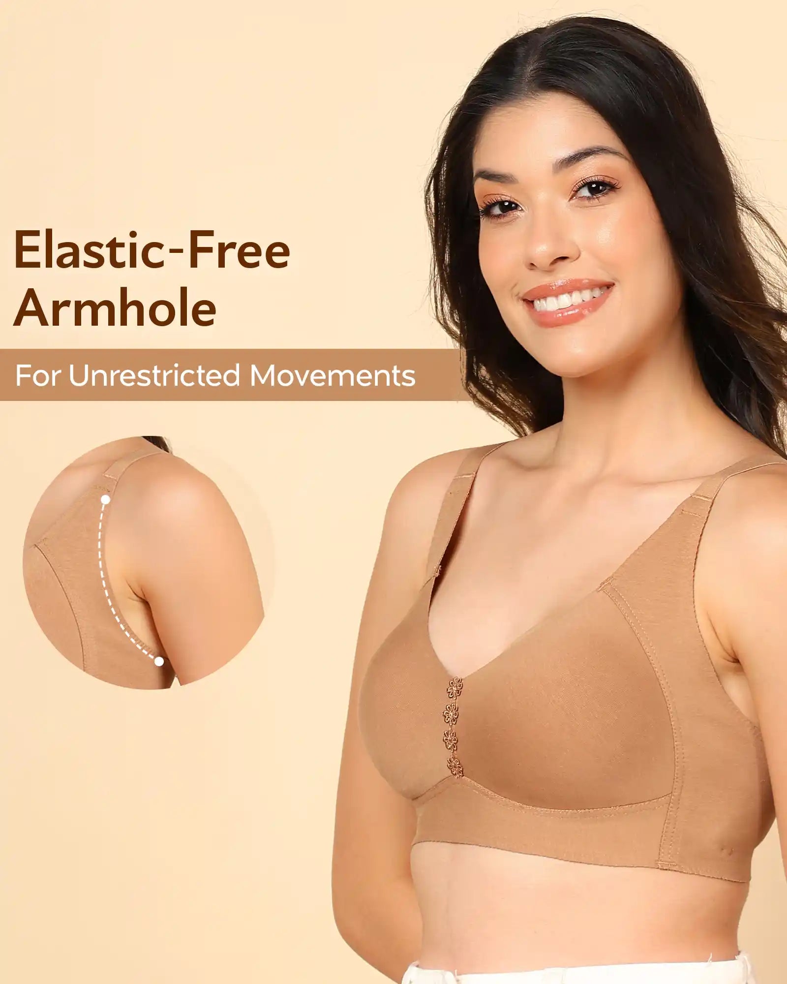 Swanz  Bonded Breathable Cotton Plus-Size Non-Padded M-Frame Minimiser with Hidden Concealer (SB-9303)