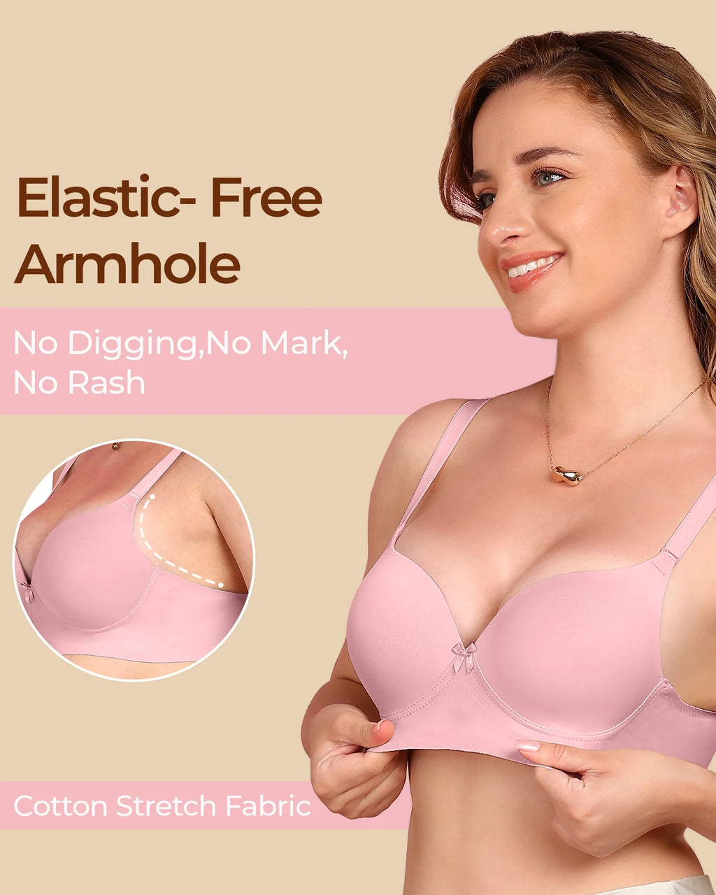 Swanz  Bonded Polyamide Push-Up 3/4 Coverage Maximiser Bra (Level 2 Padding) (SB-95107) (Plum)