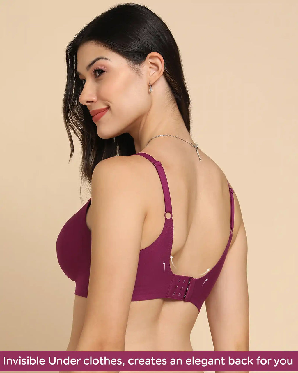 Swanz  Bonded Breathable Cotton Padded Full-Coverage Bra (SB-938-Wine)