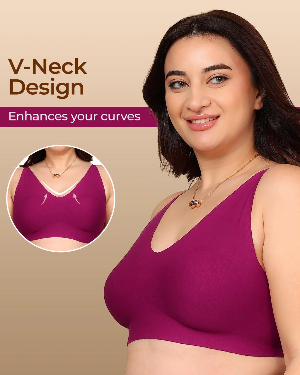Swanz  Bonded Breathable Cotton Non-Padded Full-Coverage Bra with Hidden Concealer (SB-935)