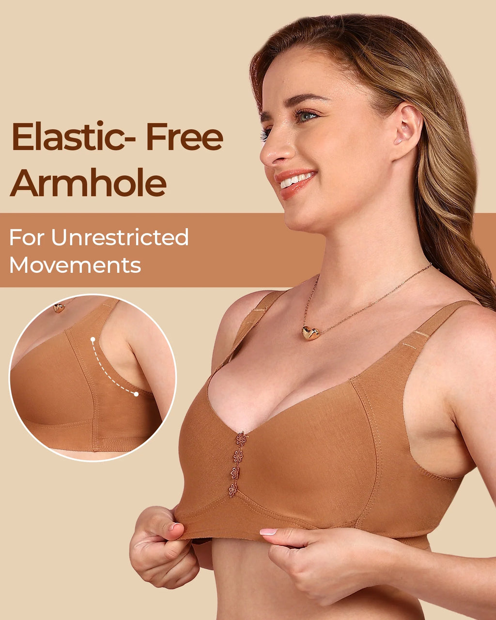 Swanz  Bonded Breathable Cotton Plus-Size Non-Padded M-Frame Minimiser with Hidden Concealer (SB-9303)