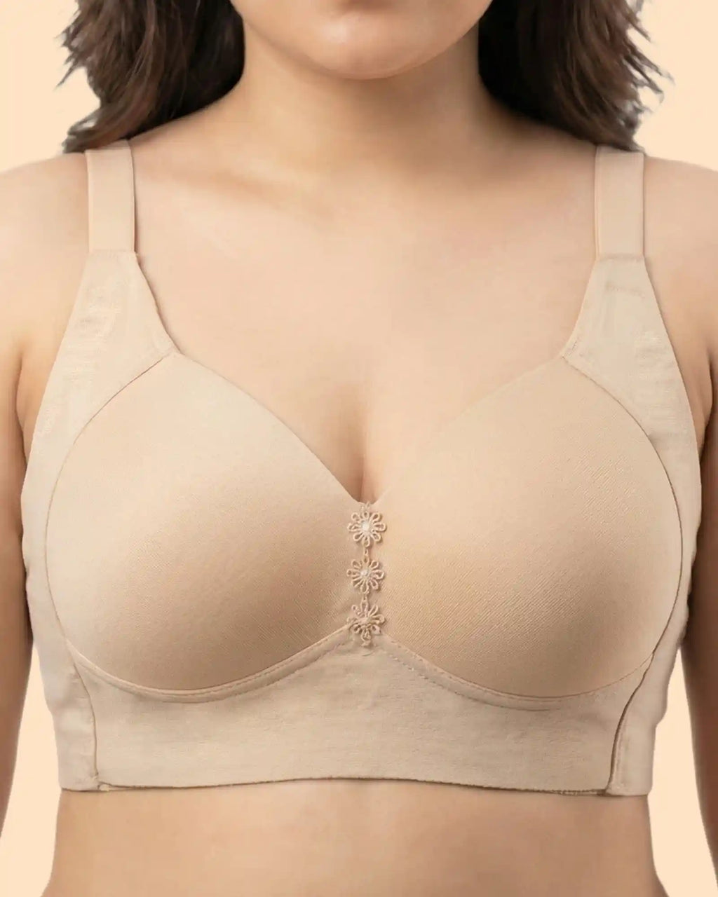 Cotton Padded Plus-Size M-Frame Minimiser Bonded Bra (SB-9203)(Skin)