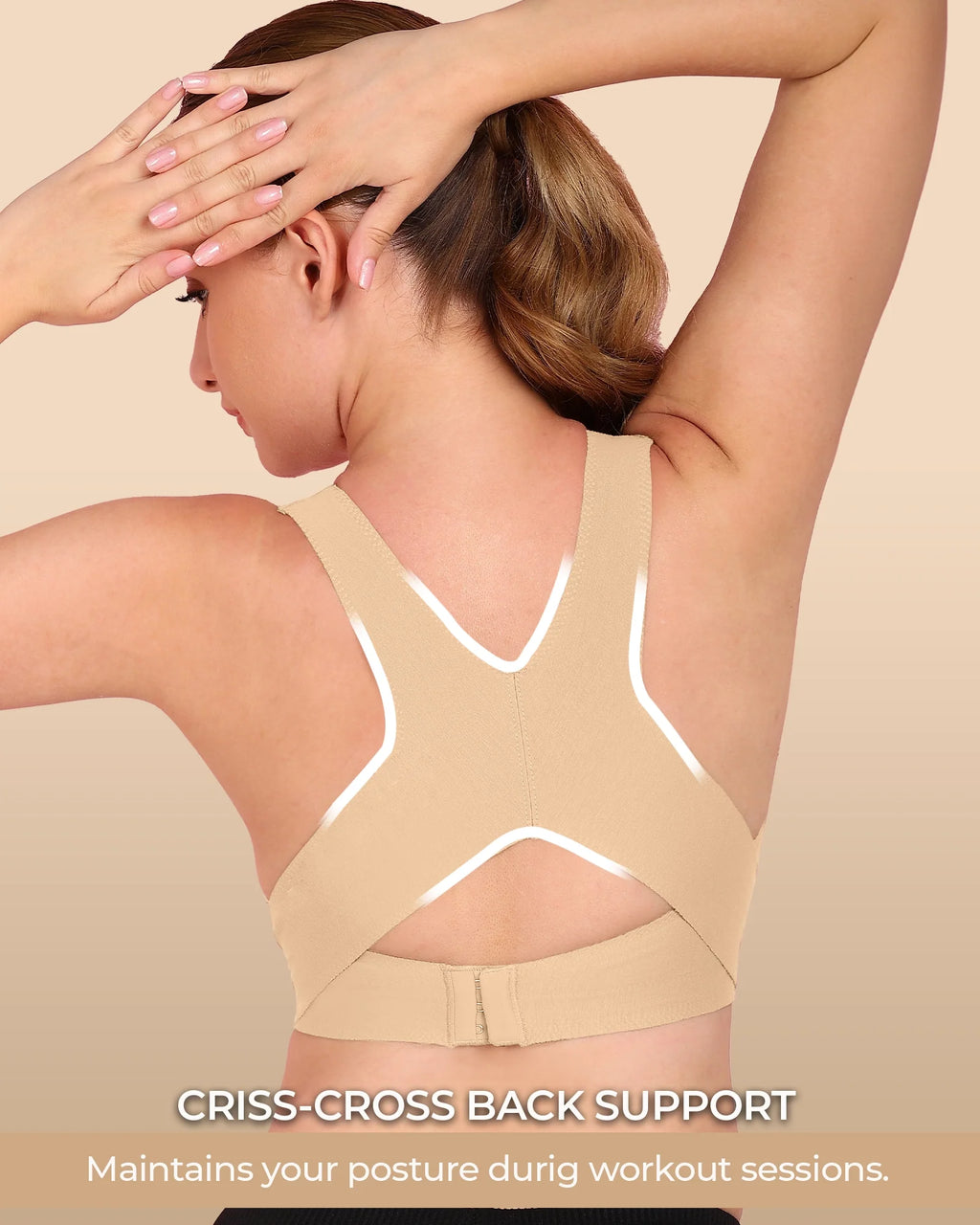 Swanz  Bonded Breathable Cotton Padded Gym Bra with Posture Support (TW-SB-997)