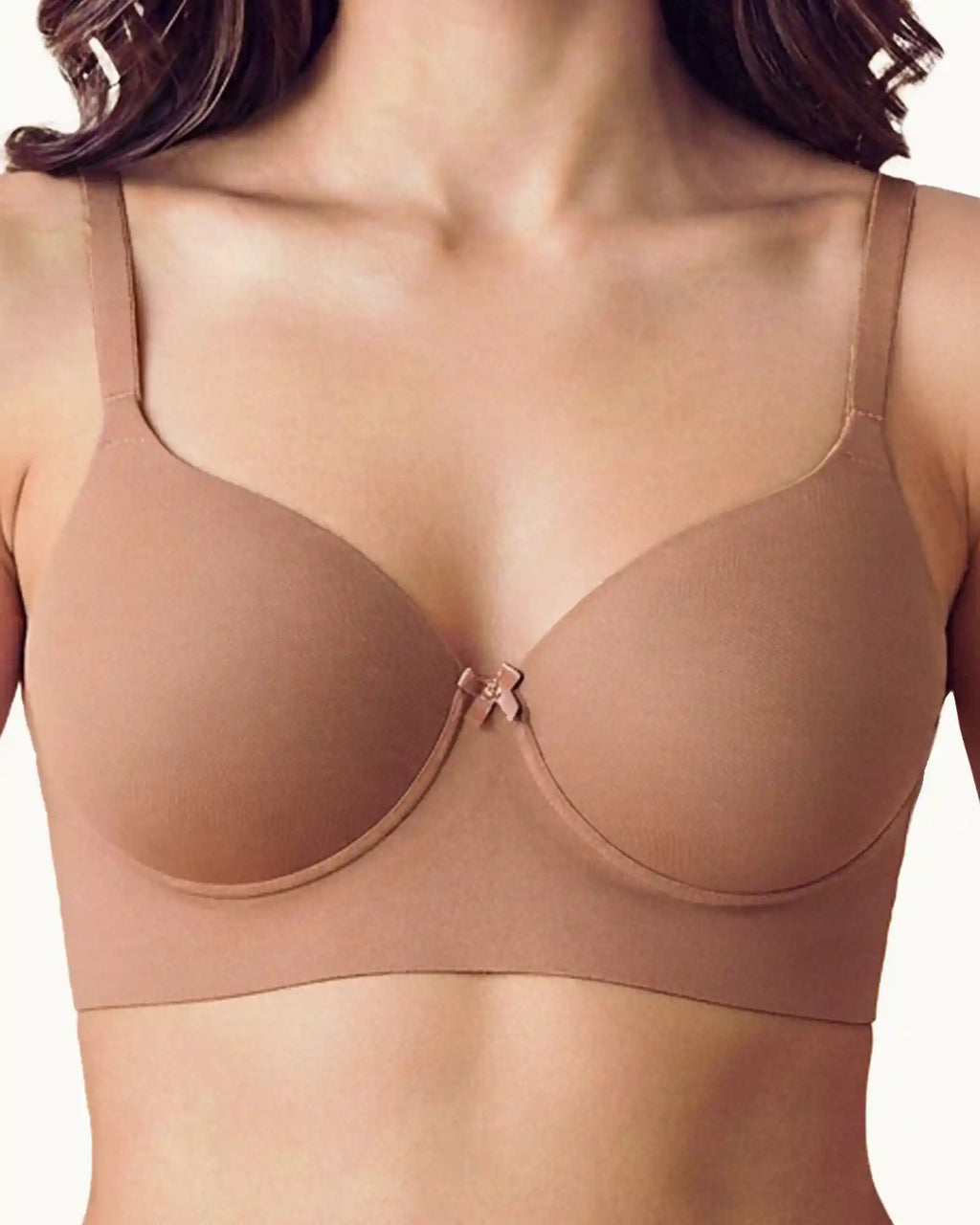 Cotton Non-wired Push-Up Bonded Bra (Level-3 Padding) with 3/4th Coverage (SB-93510) (Fawn)