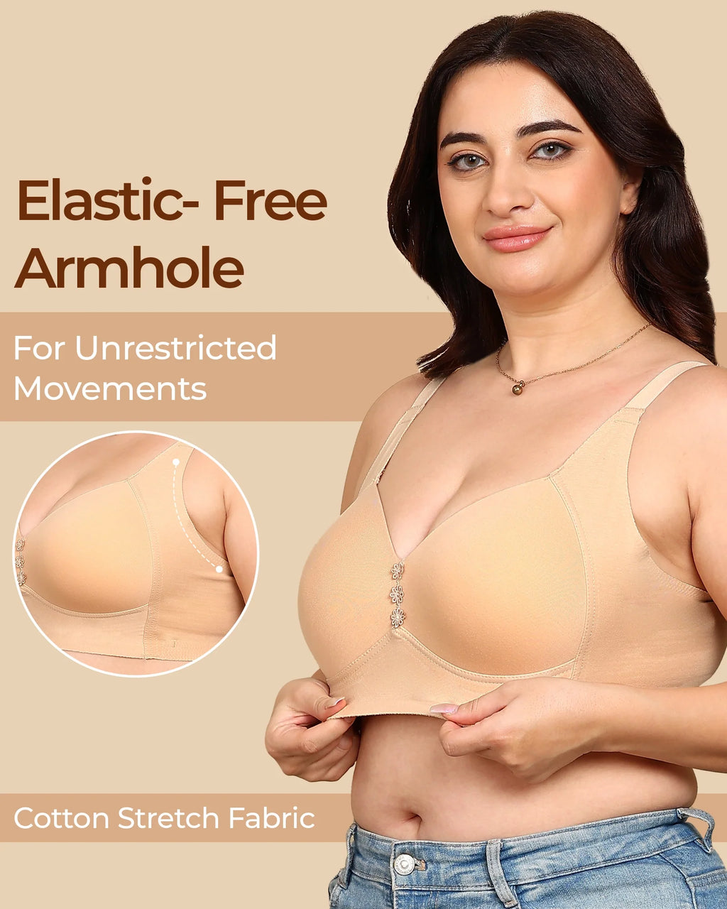 Swanz  Bonded Breathable Cotton Plus-Size Padded M-Frame Minimiser (SB-9203)