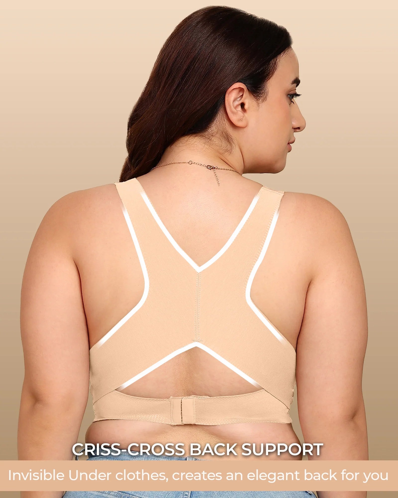 Swanz  Bonded Breathable Cotton Non-Padded Gym Bra with Posture Support (SB-995)