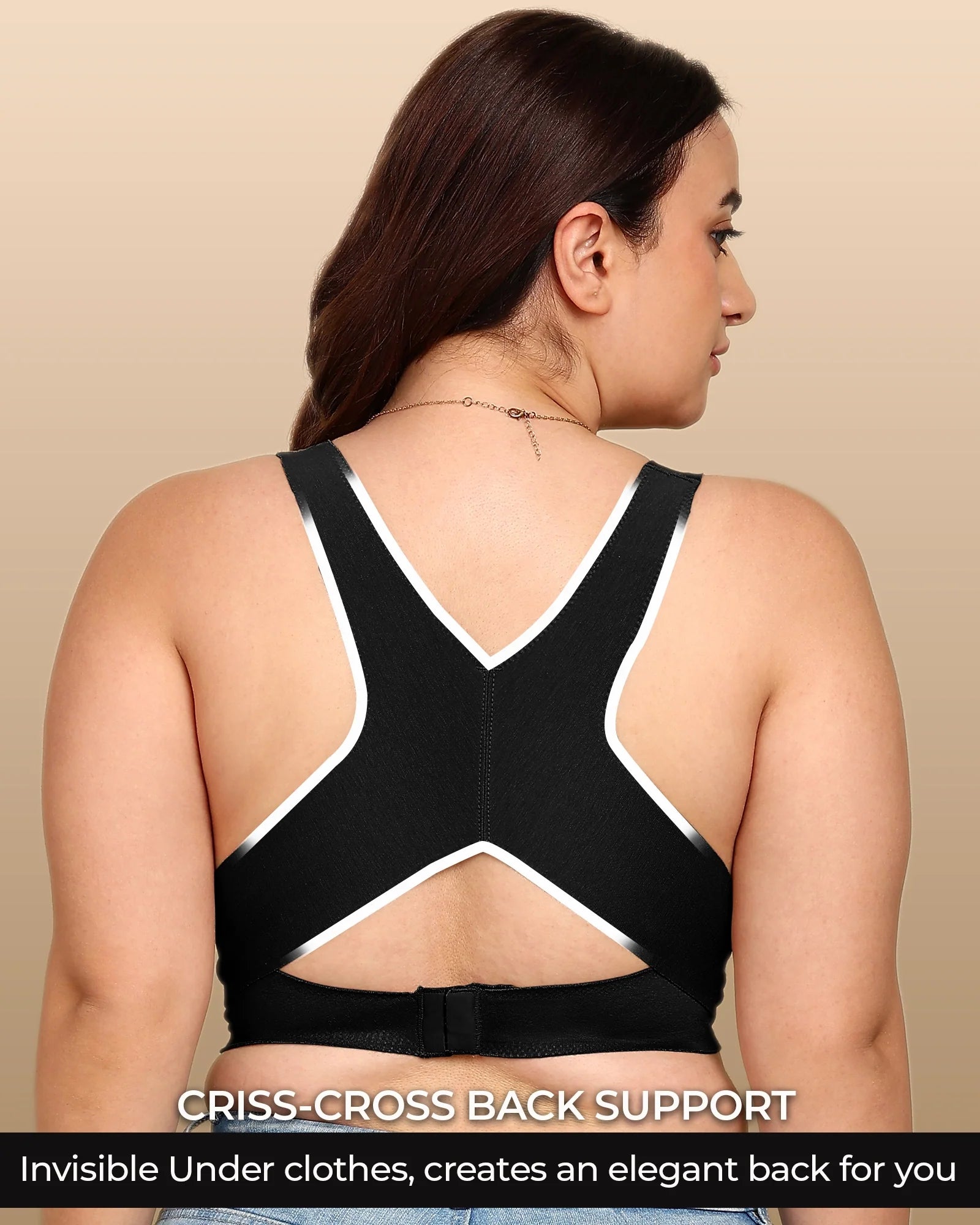 Swanz  Bonded Breathable Cotton Non-Padded Gym Bra with Posture Support (SB-995)