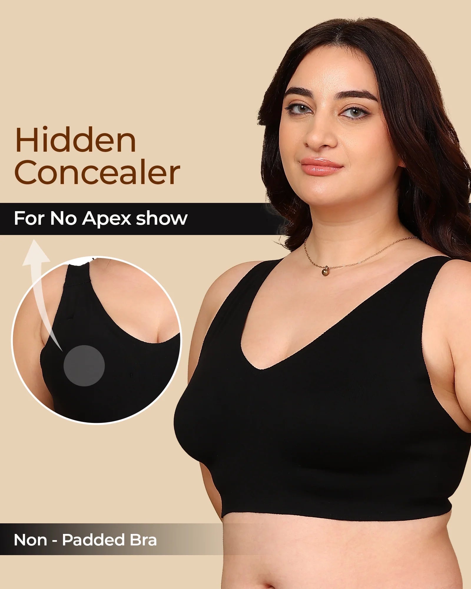 Swanz  Bonded Breathable Cotton Plus-Size Full-Coverage Bra with Hidden Concealer (TW-SB-915)