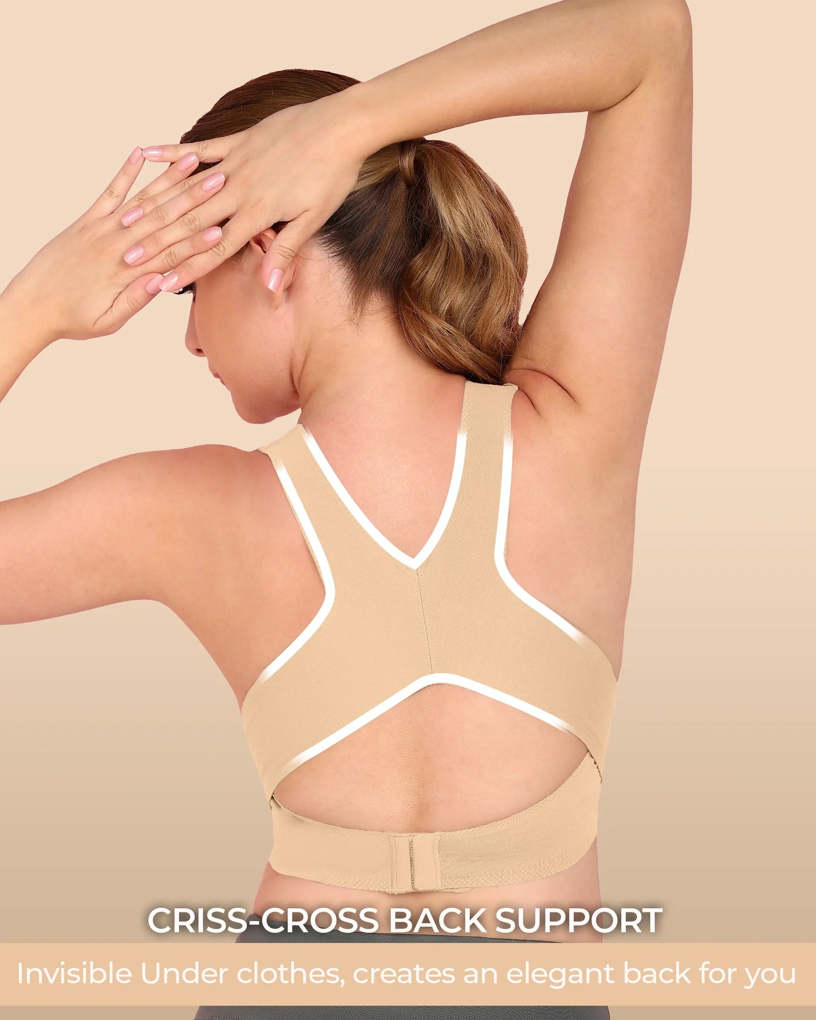 Swanz  Bonded Breathable Cotton Non-Padded Gym Bra with Posture Support (TW-SB-995)