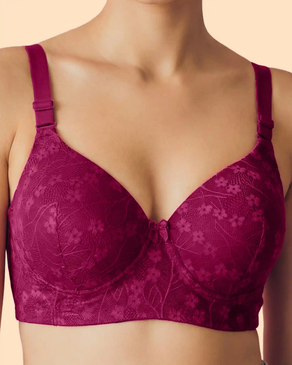 Cotton Padded Bonded Lace Bra  (TW-SB-58011)